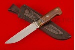 Нож Урал (сталь М 398 Bohler, мамонт, нейзильбер, стабилизированная карельская береза, мозаичный пин)